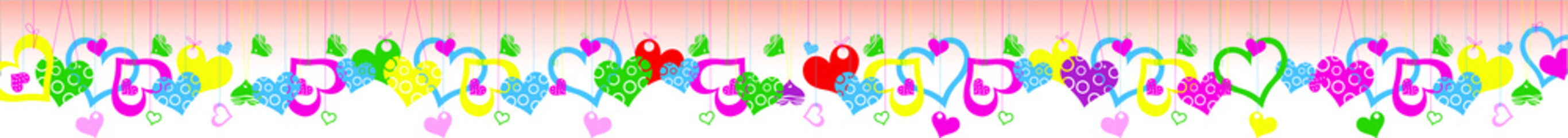 colorful heart ornament, suitable for decorating inserts of posters, banners, cards, frames, congratulations on victories, happiness, celebrations etc.