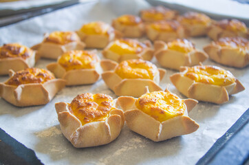 sweets with excellent cream prepared with fresh eggs