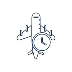Airline schedule icon. rocket, helicopter, air ticket, air vehicle schedule icon. Airplane with time and watch icon.