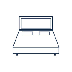 Bed icon. room bed, home bed icon in flat style and vector illustration.