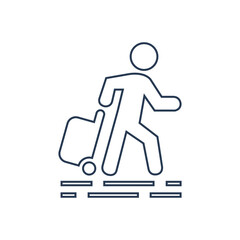 Traveling man icon. Travel around the world icon.