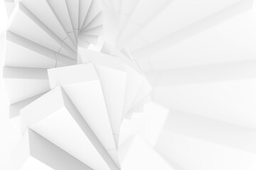 3d rendering. abstract modern white several square shape stack wall background.