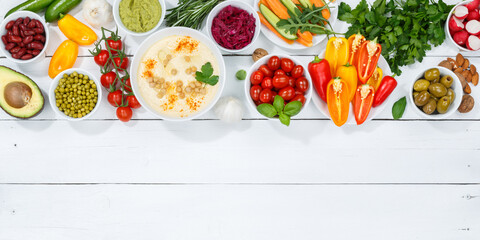 Vegetables background healthy vegan clean eating organic food copyspace copy space wooden board banner