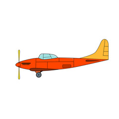 Red plane in cartoon style on white background.