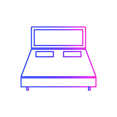 Bed icon. room bed, home bed icon in flat style and vector illustration.