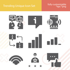 Simple set of input related filled icons.