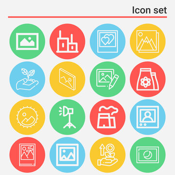 16 pack of still  lineal web icons set