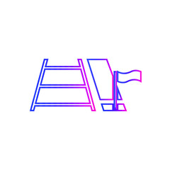 Train icon. train line, train schedule icon with vector illustration and flat style.