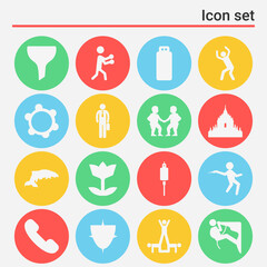 16 pack of hope  filled web icons set