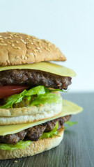 Delicious big hamburger. big beef burger 