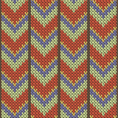 Closeup downward arrow lines christmas knit