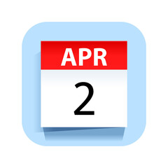 April 2. Calendar Icon. Vector Illustration.