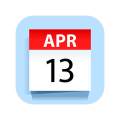 April 13. Calendar Icon. Vector Illustration.