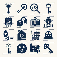 Simple set of discover related filled icons.