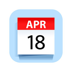 April 18. Calendar Icon. Vector Illustration.