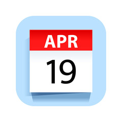 April 19. Calendar Icon. Vector Illustration.