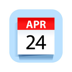 April 24. Calendar Icon. Vector Illustration.