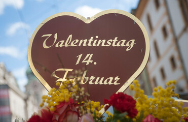 hearts and flowers on valentines day