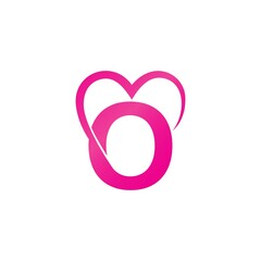 Letter O and Love Logo Template design vector