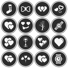 16 pack of sentiments  filled web icons set