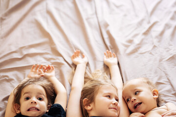 funny kids on the blanket