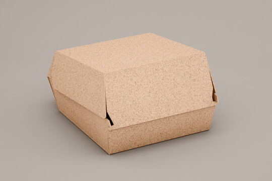 Burger Box Mockup On Soft Color Background