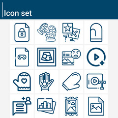 Simple set of supplement related lineal icons.