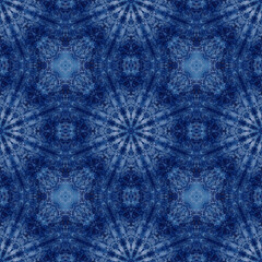 Dark Blue Tile traditional seamless pattern.