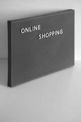 Sign with online shopping words, shopping concept