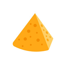A piece of cheese on a white background. Vector illustration on a white background icon. Isolated icon