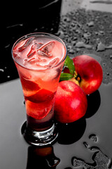 Fresh summer cocktail with peaches