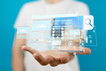 web develop interface web application in hand