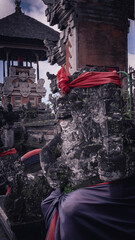 Balinese Statue in front of Temple