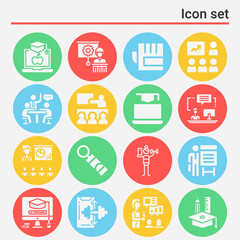 16 pack of skull practice  filled web icons set
