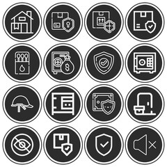 16 pack of secrecy  lineal web icons set