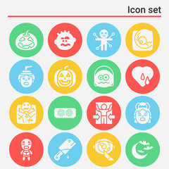 16 pack of panic  filled web icons set
