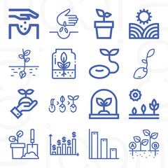 16 pack of causing  lineal web icons set