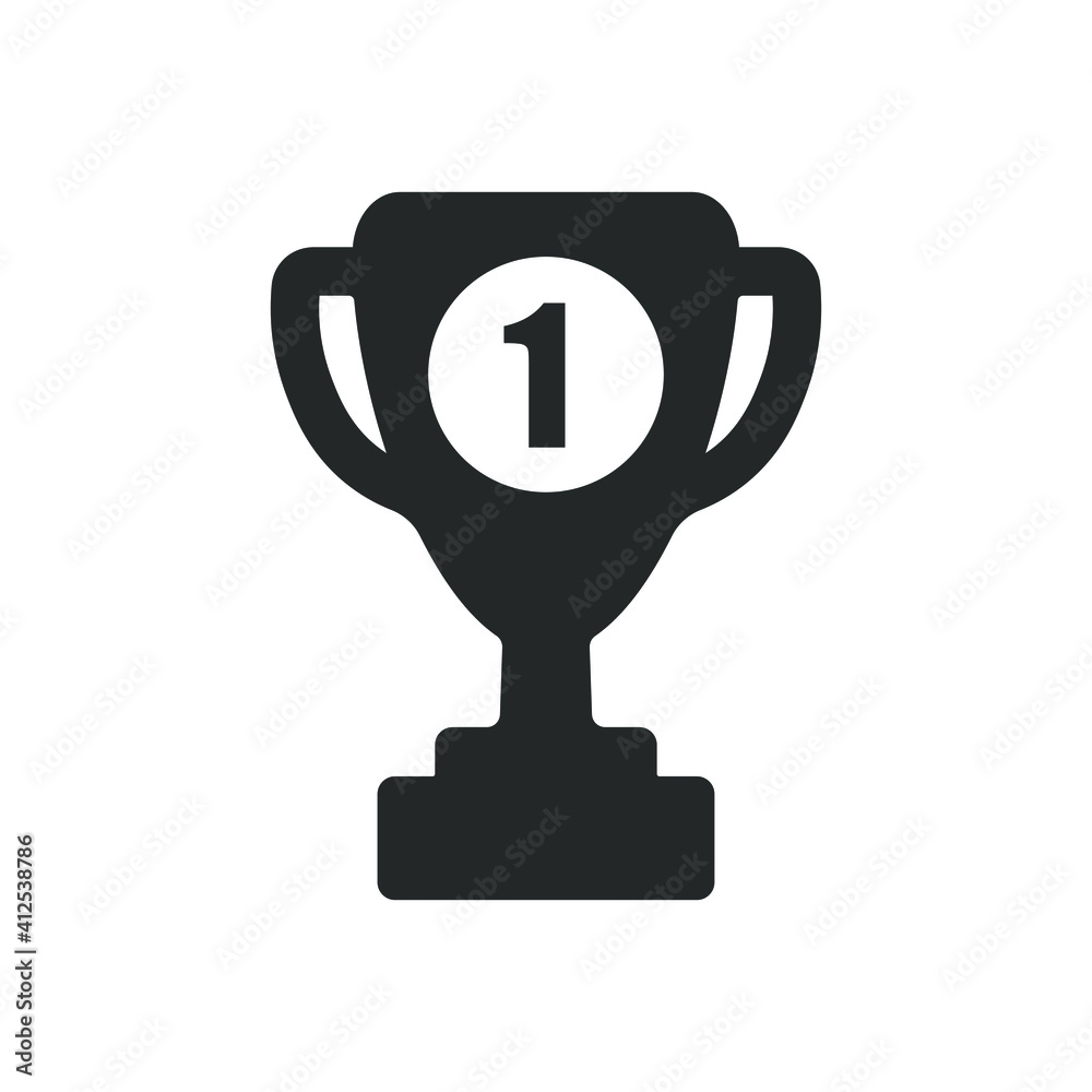 Wall mural trophy cup icon shape symbol. winner champion logo sign. vector illustration image. isolated on whit