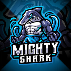 Mighty shark esport mascot logo © Visink.art