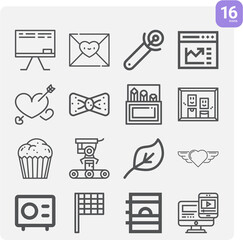 Simple set of collection related lineal icons.
