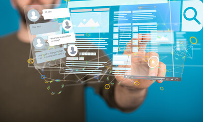 develop interface web application in hand