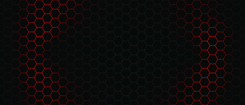 dark hexagon background and blue light with real texture illustration
