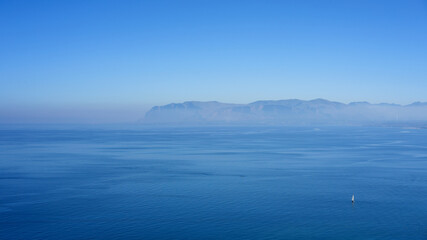 Lonely sailboat in the