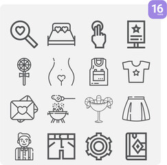 Simple set of men related lineal icons.