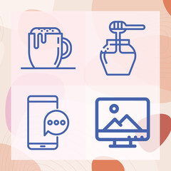 Simple set of optical related lineal icons