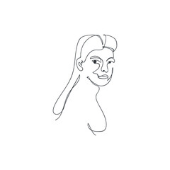 abstract face one line of woman