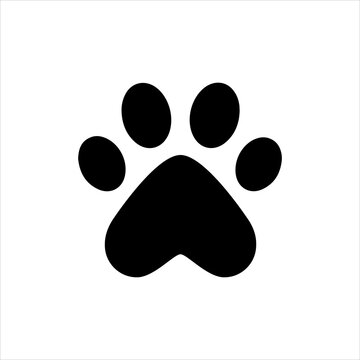 Paw dog footprint icon logo design template vector