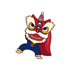 lion dance for chinese new year festival. vector illustration
