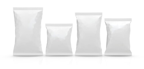 Set of Realistic Blank Bag Mockups isolated on white background.