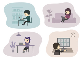 テレワークをする人